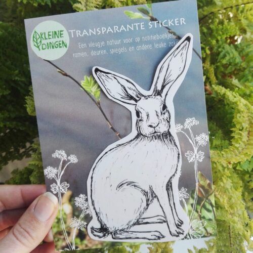 Transparante sticker haas