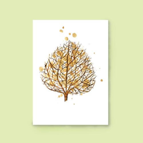 Kaart herfst blad botanisch