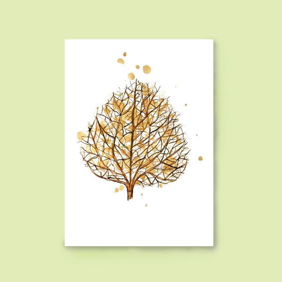 Kaart herfst blad botanisch