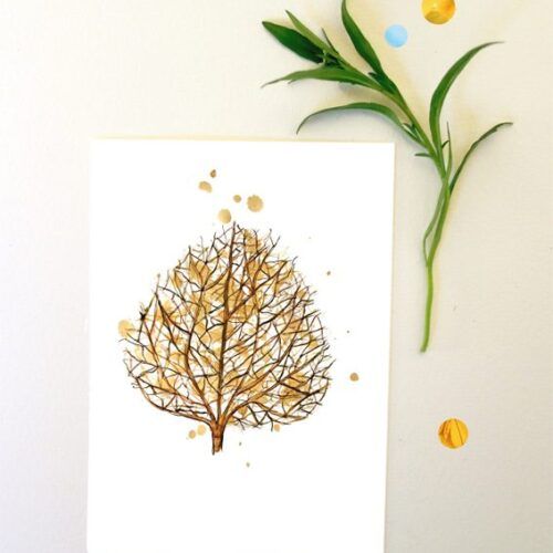 Kaart herfst blad botanisch