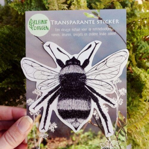 Transparante sticker hommel