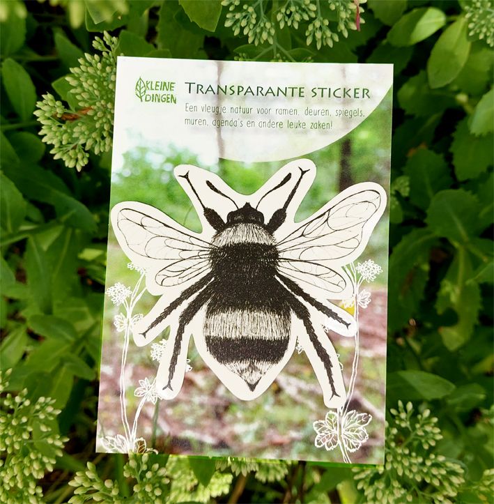 Transparante sticker hommel
